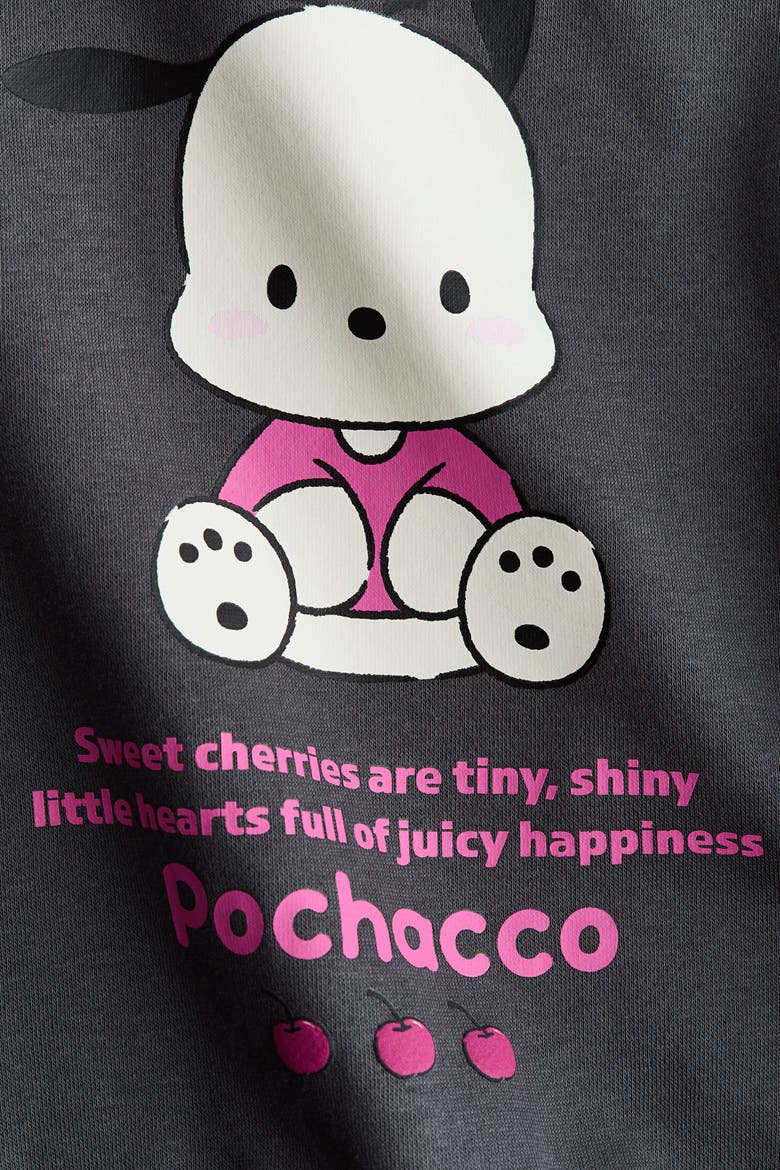 Brushed-Inside Sweatshirt With Printed Motif, Alternate, color, Gray melange/Pochacco