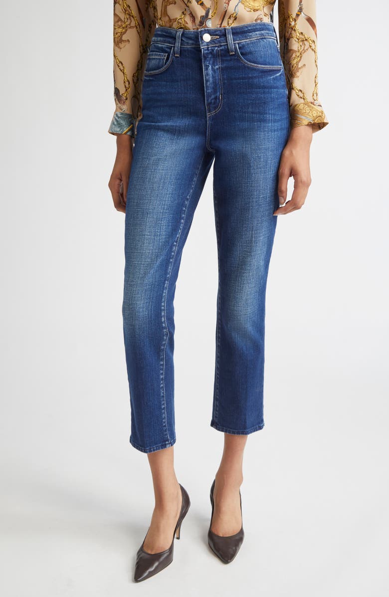 L'AGENCE Celestia Slim Fit Crop Jeans, Main, color,
