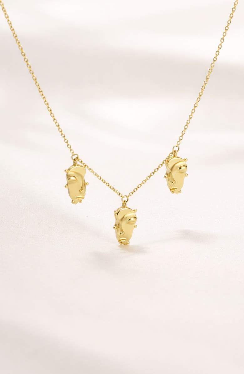 YOJ Visage Mini Charm Necklace in Gold, Alternate, color, Gold