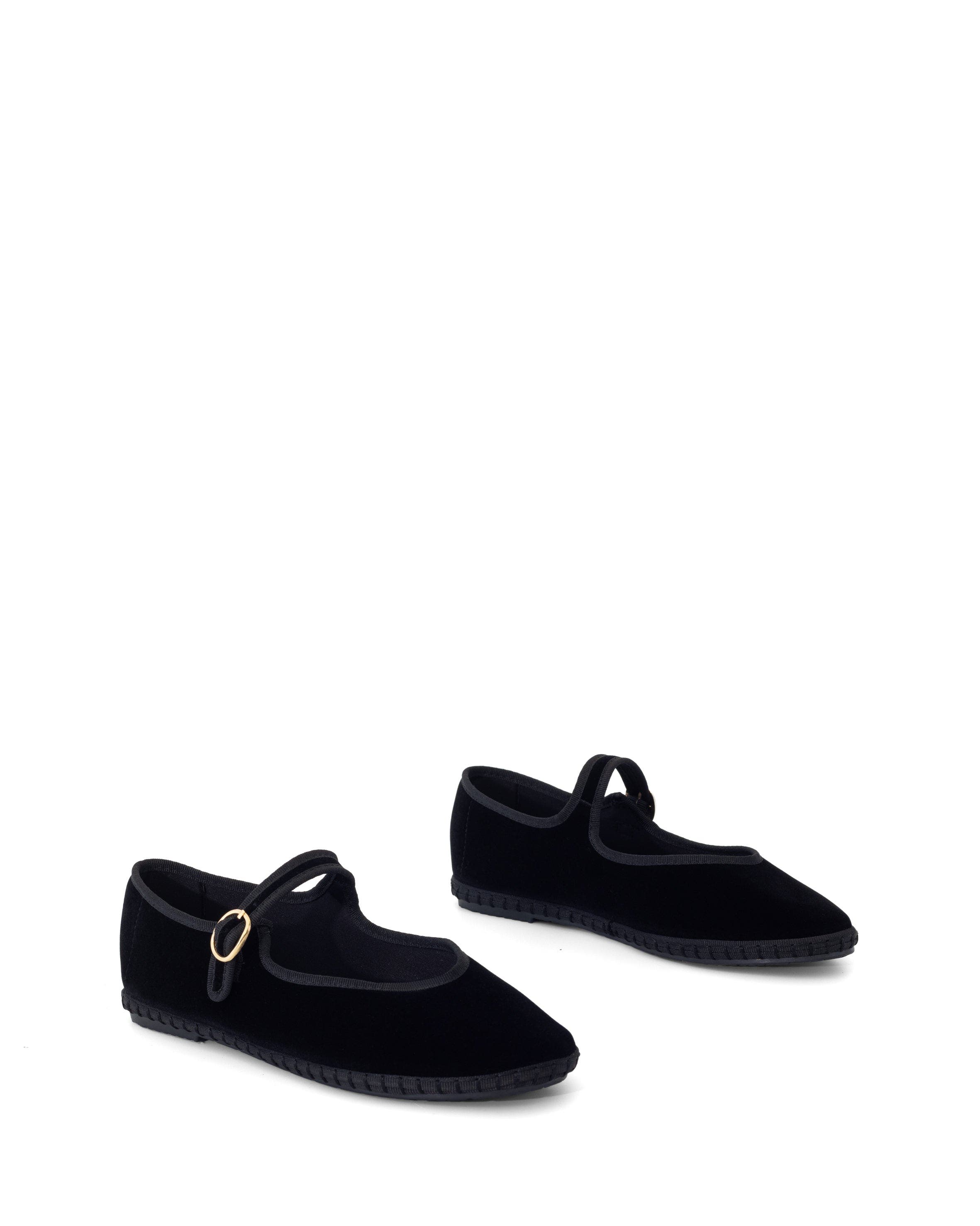 ALEGRIA Round Toe mary jane ballet flats, Alternate, color, Black Velvet