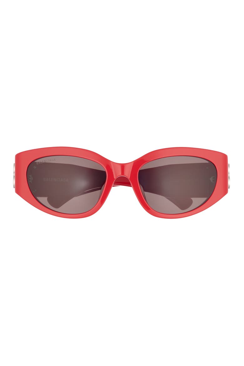 55mm Cat Eye Sunglasses, Main, color, RED RED GREY
