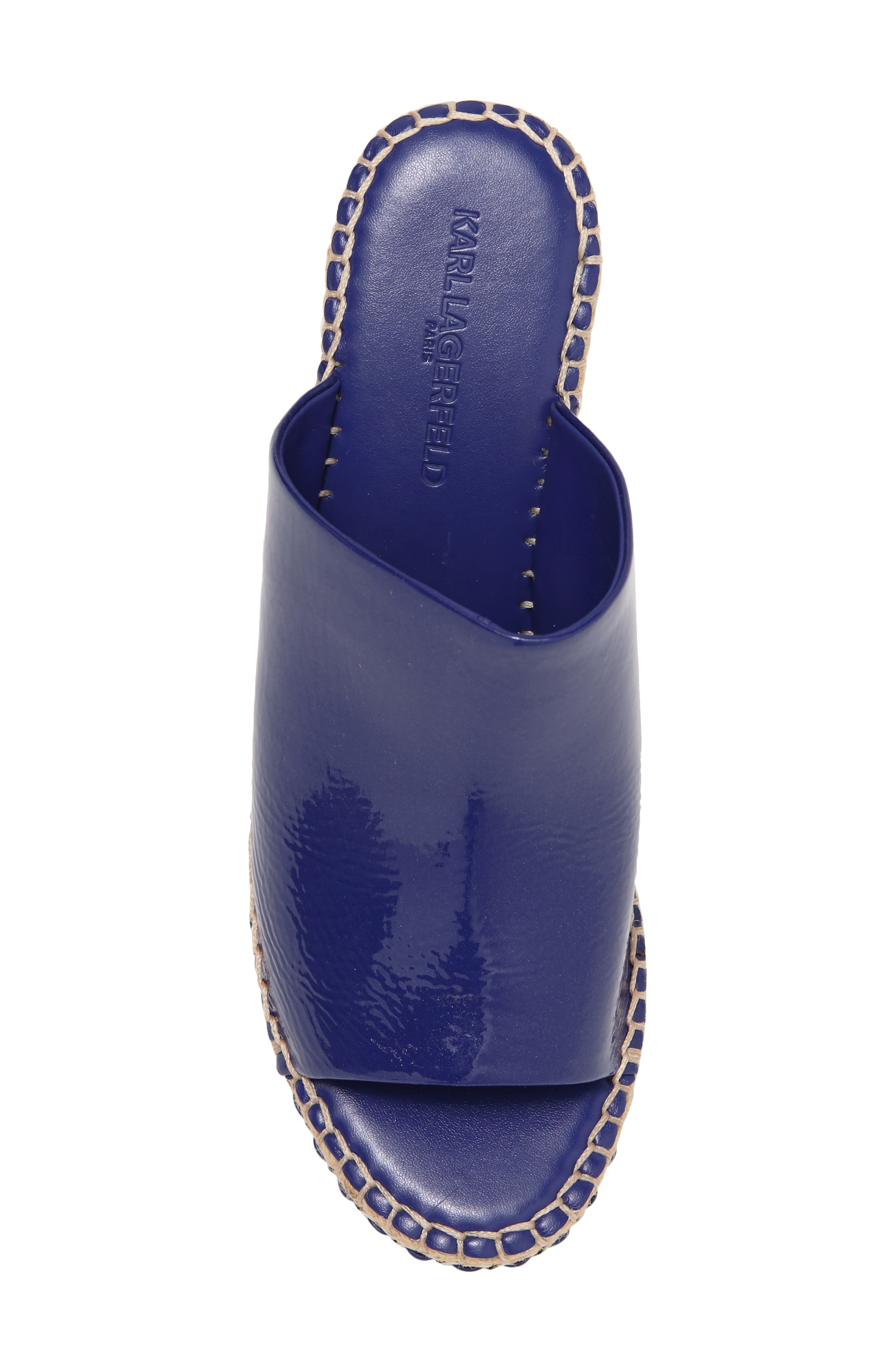 KARL LAGERFELD PARIS Azure Open Toe Wedge Espadrille Sandal, Alternate, color, 