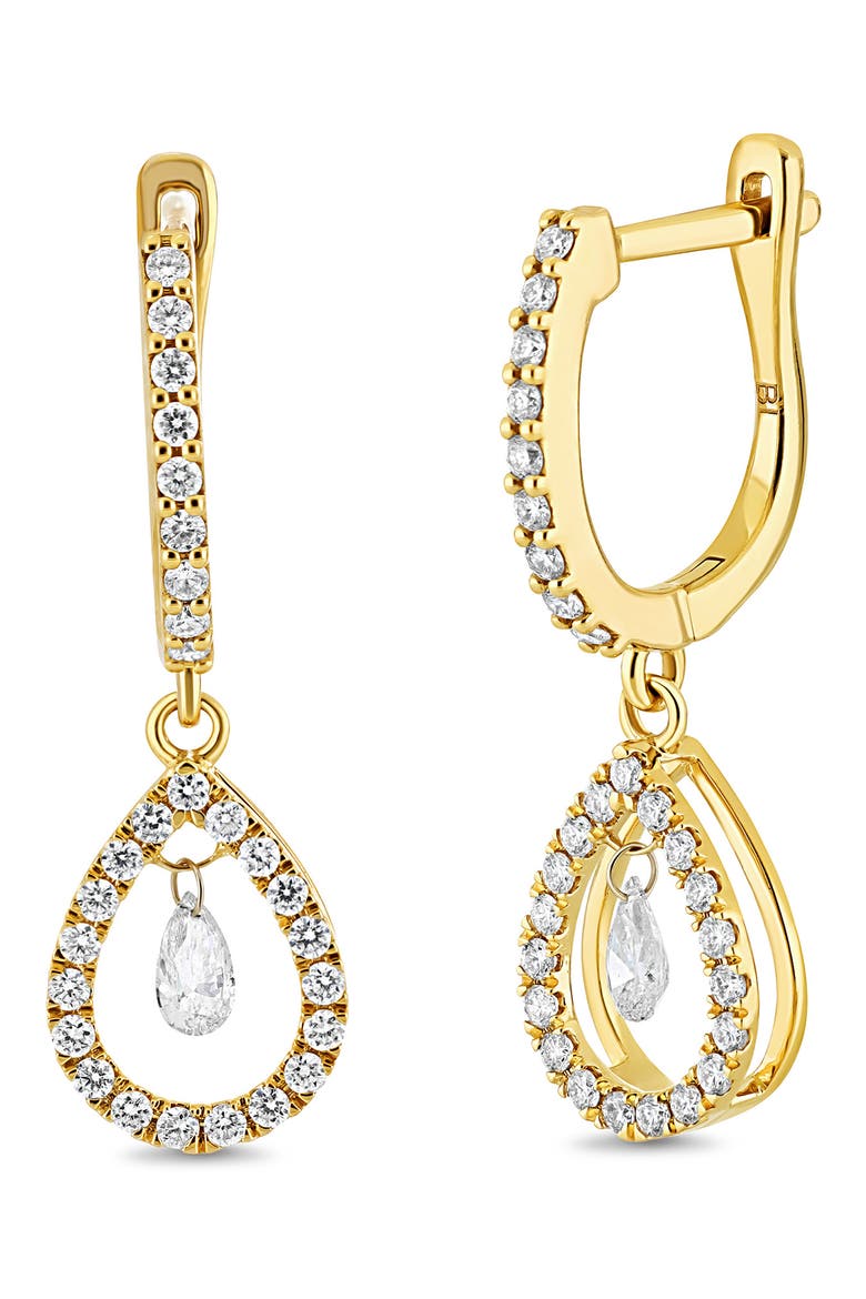 18K Gold Liora Natural Dancing Diamond Pear Drop Earrings (Online Trunk Show), Main, color, 18K YELLOW GOLD