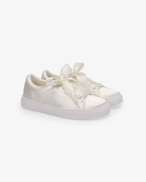 Lucy Satin Wedding Platform Sneakers