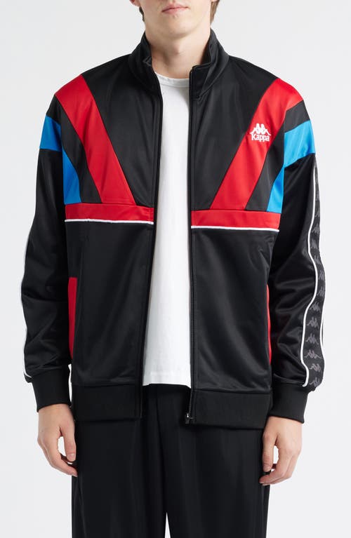 KAPPA 222 Banda Orlando Colorblock Tricot Track Jacket in Black - Red Racing - Blue Sea  product