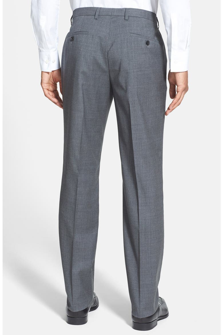 'Sharp' Slim Fit Flat Front Wool Trousers, Alternate, color, GREY