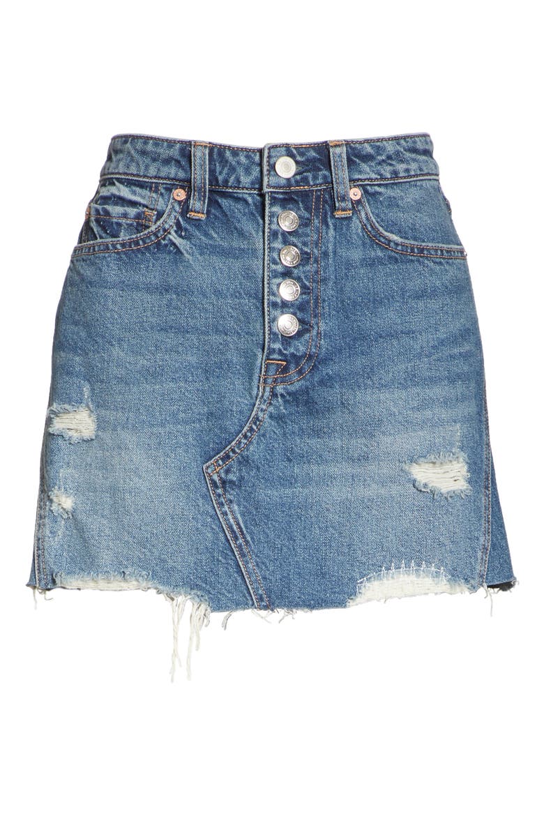 We the Free by Free People Denim A-Line Skirt, Alternate, color, HARVEY