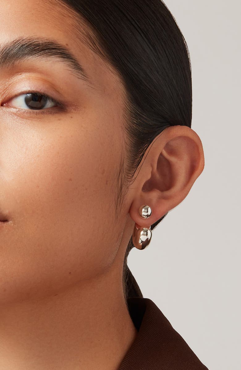 Jenny Bird Tome Medium Hoop Earrings, Alternate, color, High Polish Silver