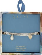 Leith Set of 2 Opal Charm & Cubic Zirconia Tennis Bracelets