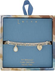 Leith Set of 2 Opal Charm & Cubic Zirconia Tennis Bracelets