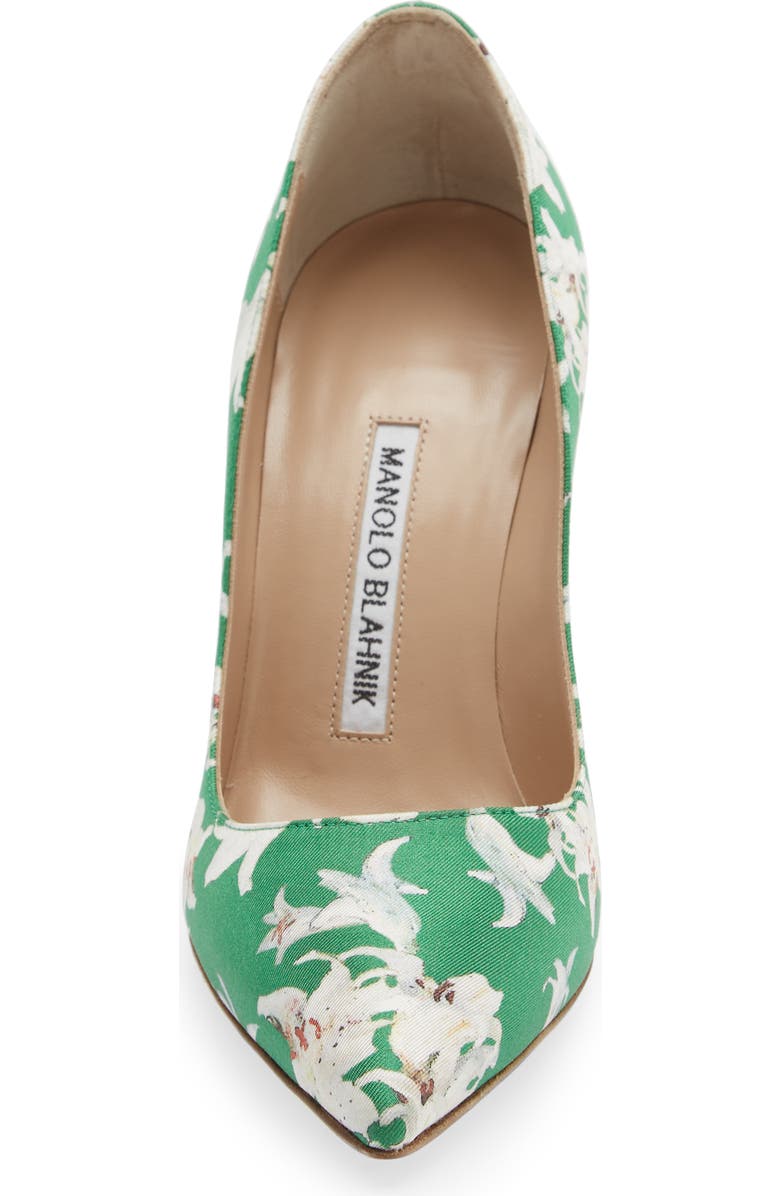 Manolo Blahnik BB Floral Print Pointed Toe Pump, Alternate, color,
