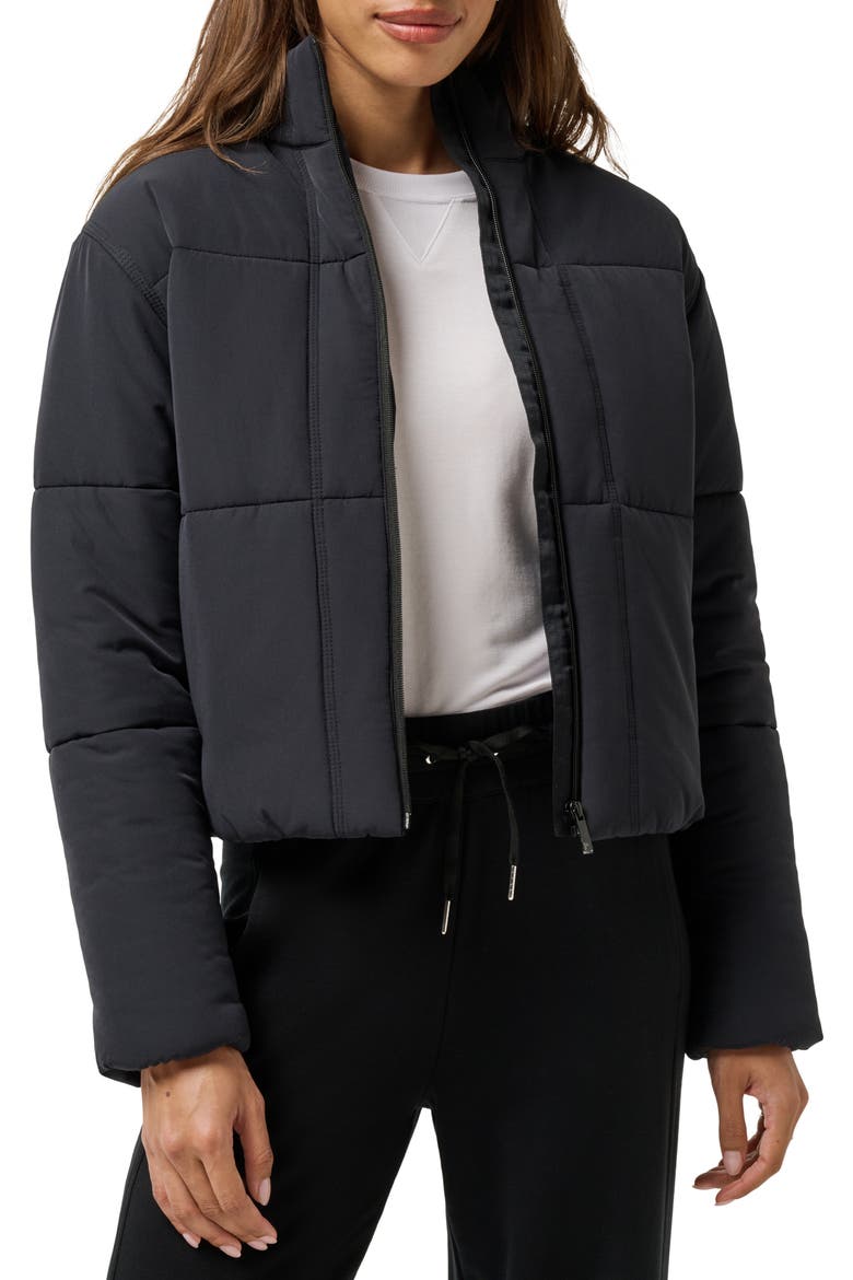 Mont Blanc 3.0 Quilted Crop Puffer Jacket, Main, color, BLACK