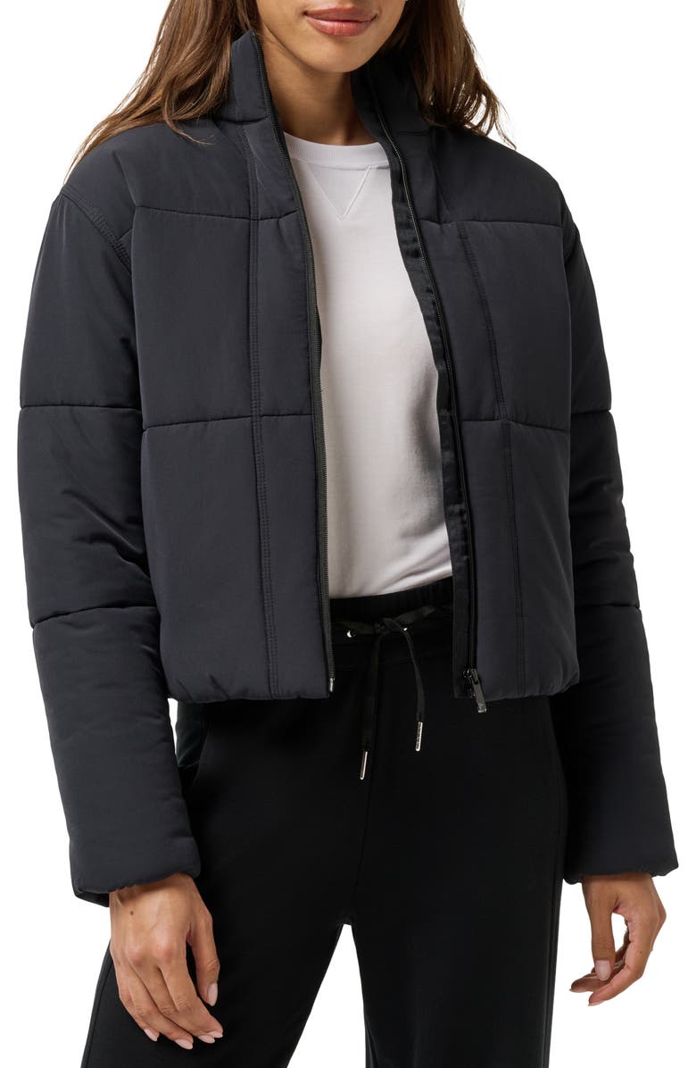 TravisMathew Mont Blanc 3.0 Quilted Crop Puffer Jacket, Main, color, Black