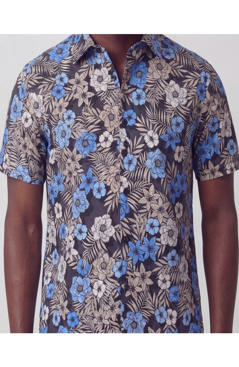 Lords of Harlech Tropical Mix Mens Printed Button Up Shirt, Alternate, color, Tropical Mix Black