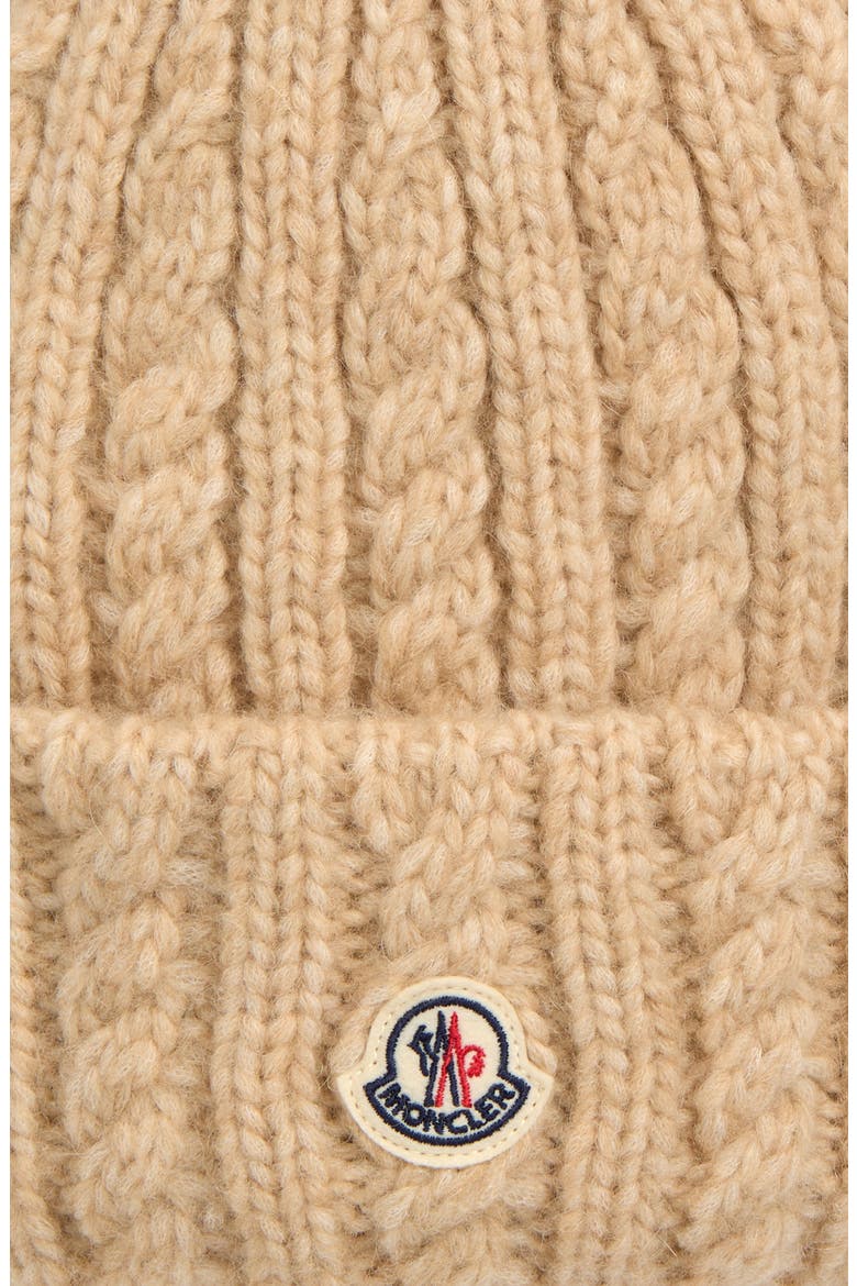 Cable Stitch Logo Patch Alpaca & Wool Blend Beanie, Alternate, color, BEIGE