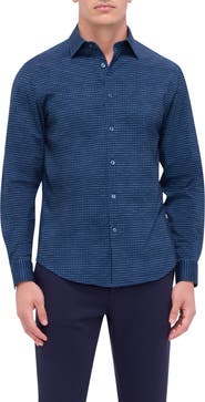 Bugatchi James OoohCotton® Microcheck Button-Up Shirt