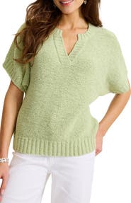 Tommy Bahama Harbor Pebble Short Sleeve Cotton Blend Sweater