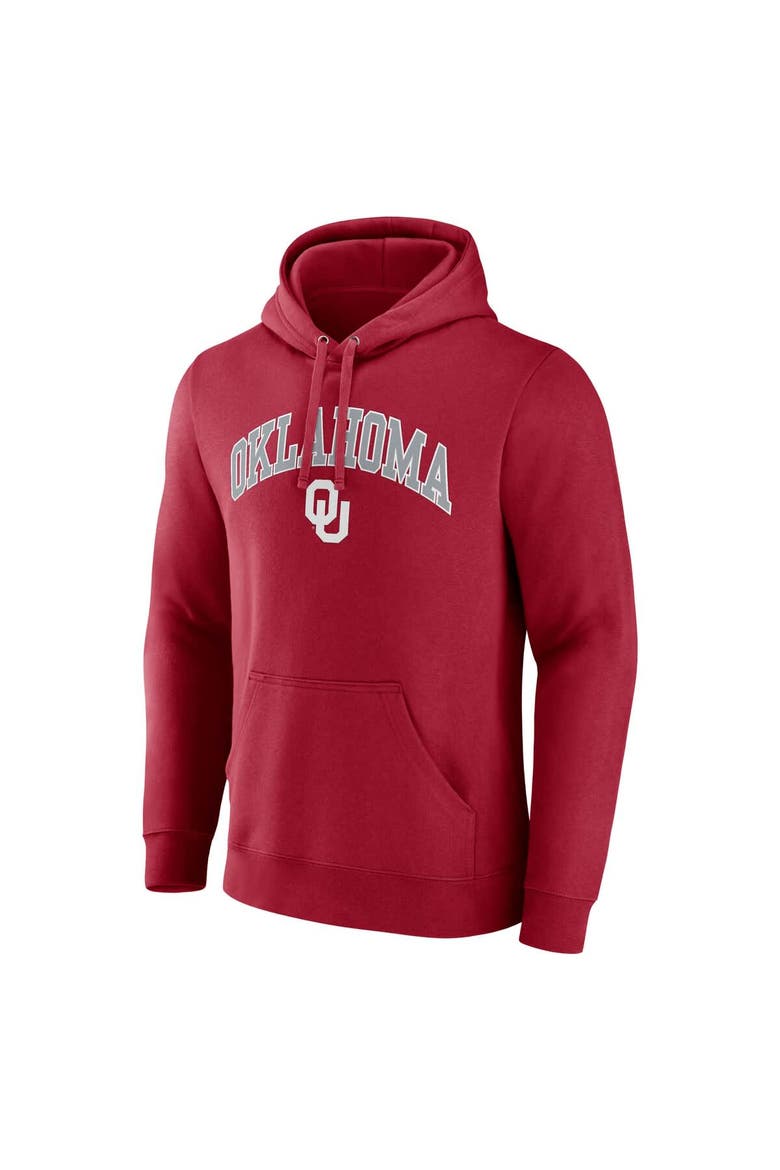 Men's Fanatics Crimson Oklahoma Sooners Arched Logo Pullover Hoodie, Alternate, color, Crimson