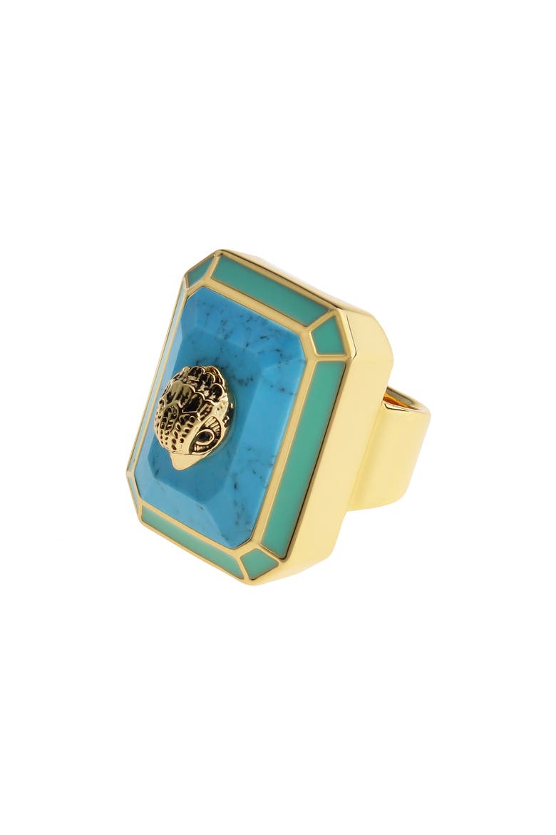 Eagle Head Crystal Cocktail Ring, Main, color, TURQUOISE