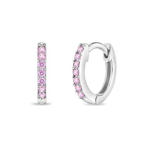 Multi Cubic Zirconia Hoop Earrings