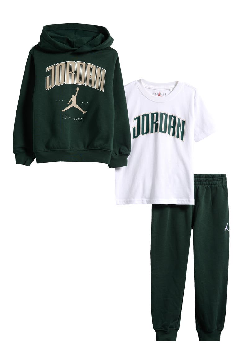 Kids' 88 City 3-Piece Pullover Hoodie, T-Shirt & Joggers Set, Main, color, MIDNIGHT GREEN