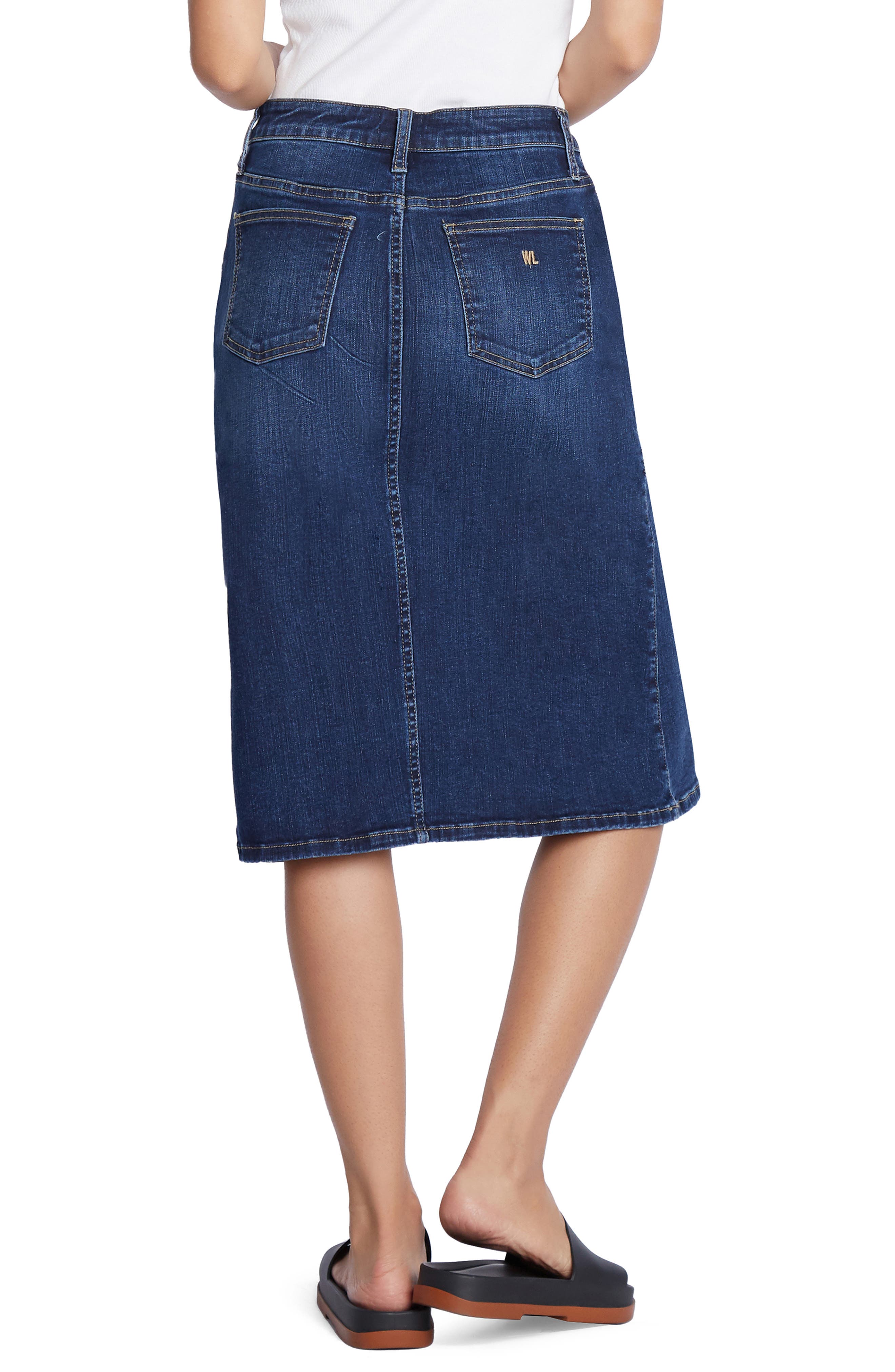 Pieced Denim Midi Skirt - image 4