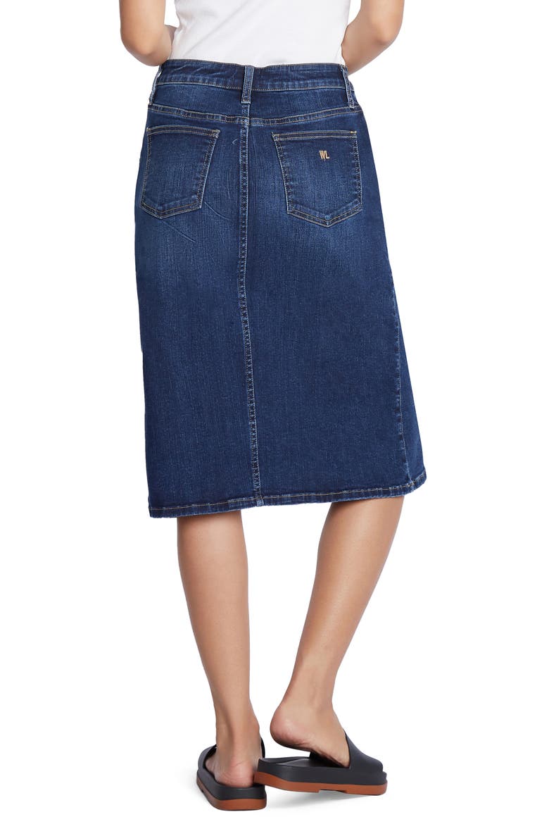 Pieced Denim Midi Skirt, Alternate, color, SEA BLUE