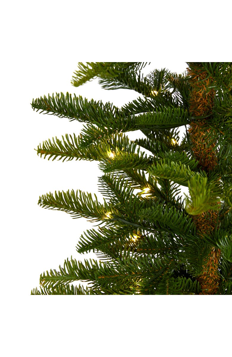 NEARLY NATURAL 6-ft Alaskan Alpine Artificial Christmas Tree with 100 Clear Microdot (Multifunction) LED Lights and 112 Bendable Branches, Alternate, color, Green