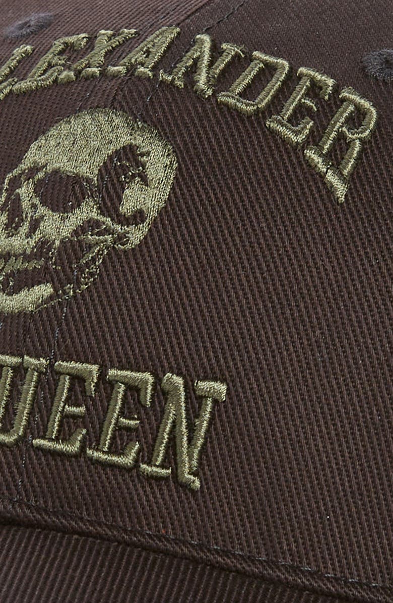 McQueen Varsity Skull Logo Embroidered Baseball Cap, Alternate, color,