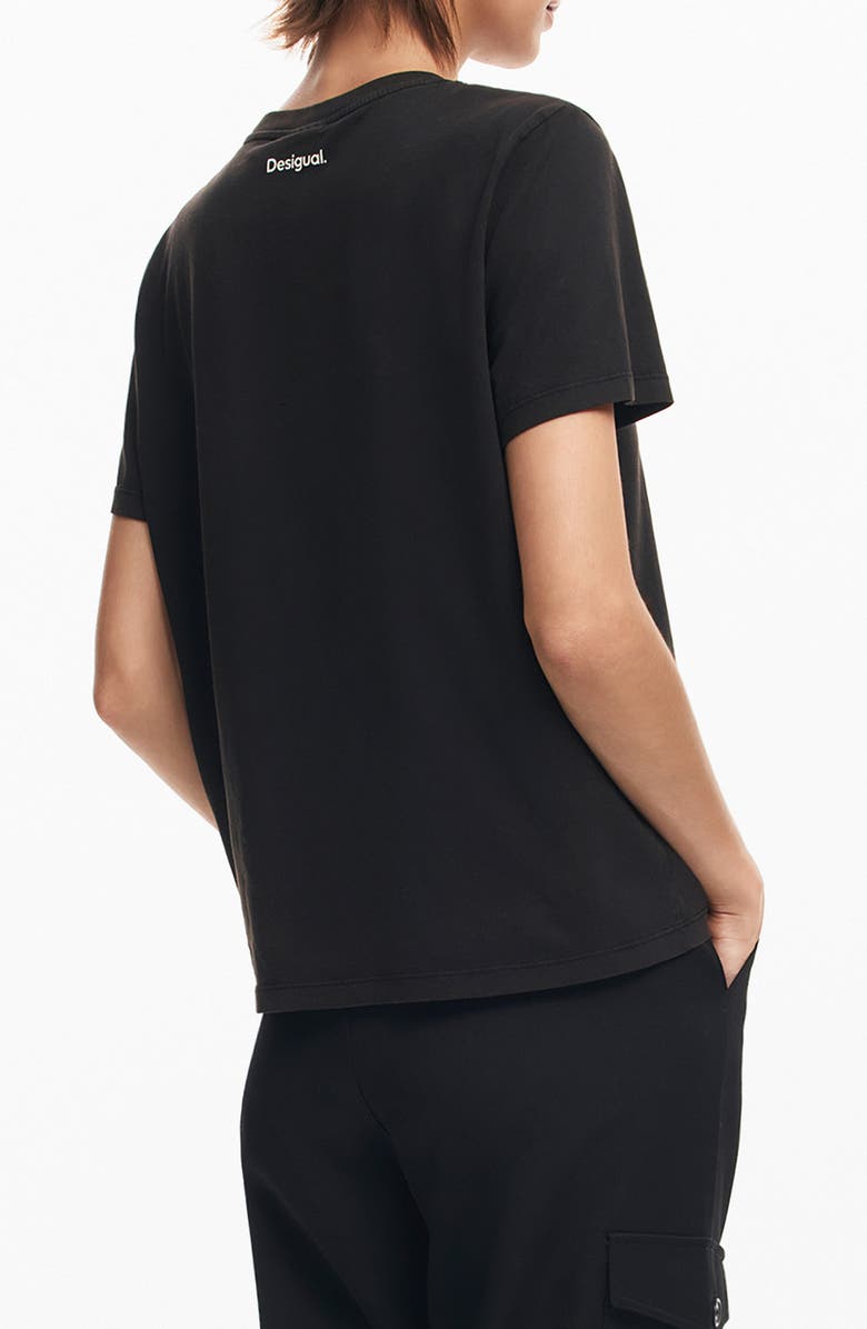 Desigual Minnie Mouse Drawing Cotton Graphic T-Shirt, Alternate, color,