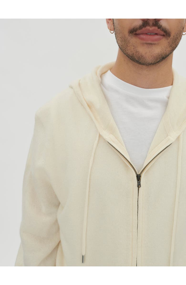 GOBI Mongolian Cashmere Cashmere Zip Hoodie, Alternate, color, Marshmallow