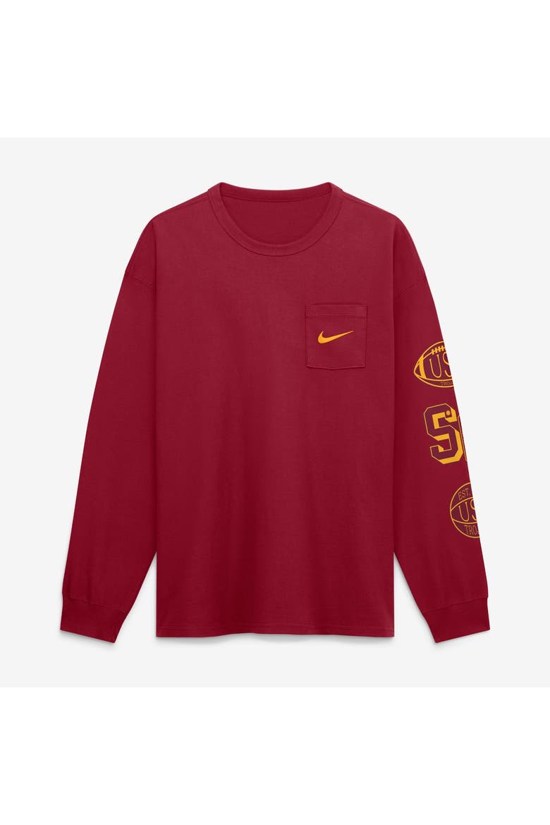 Men's Nike Cardinal USC Trojans Academic Long Sleeve Pocket T-Shirt, Alternate, color, Cardinal