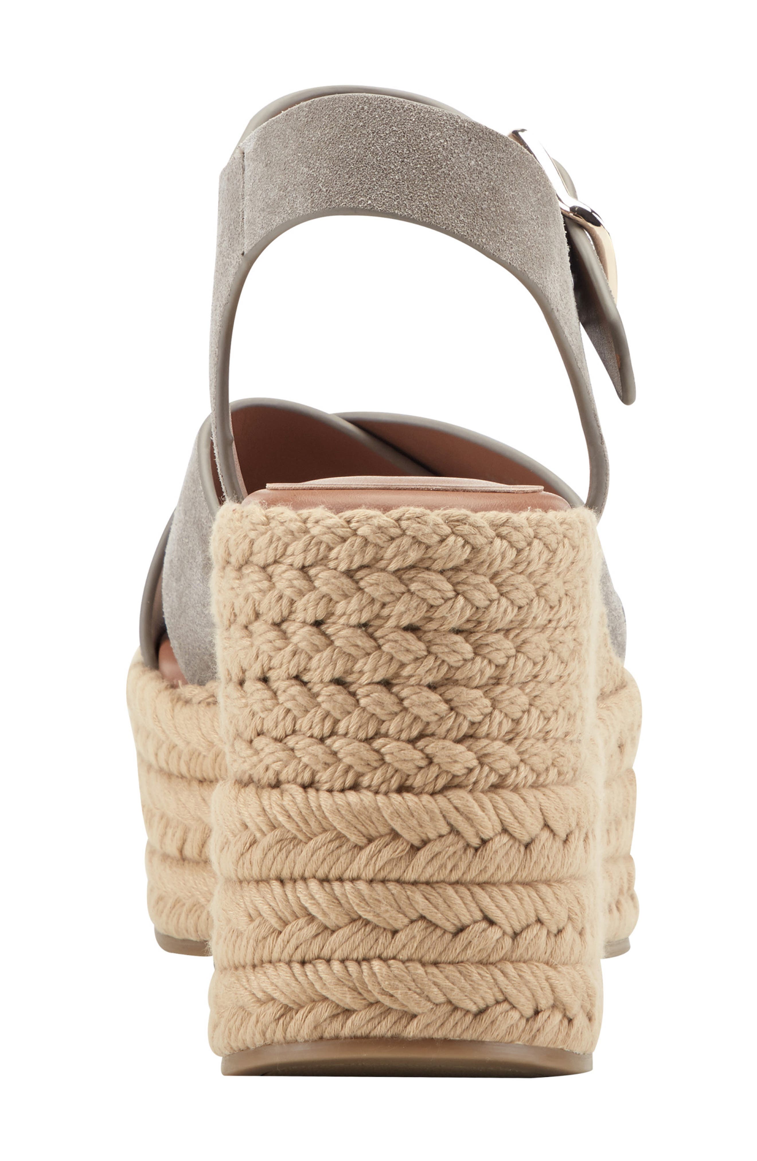 Marc Fisher LTD Pasion Espadrille Ankle Strap Platform Wedge Sandal, Alternate, color, Taupe