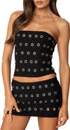 EDIKTED Arlette Grommet Strapless Corset Top