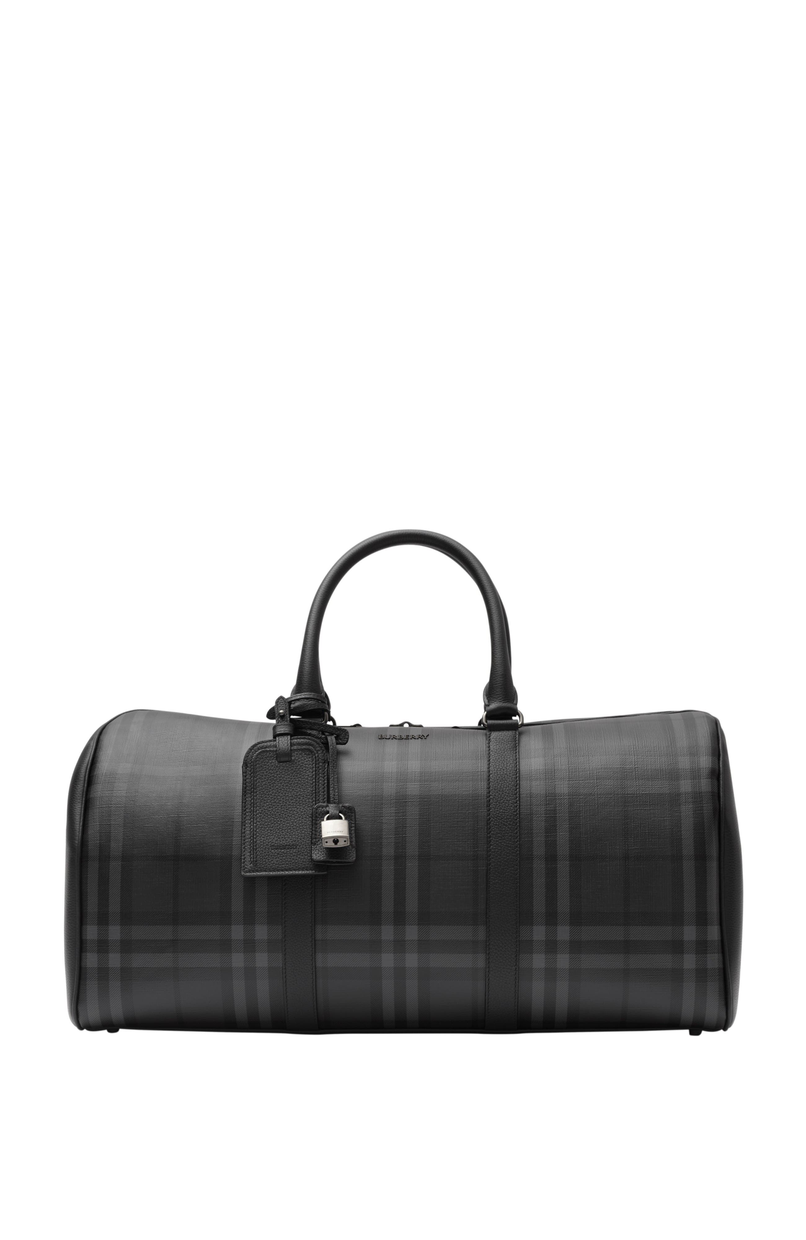 City Check Holdall, Main, color, Iron grey