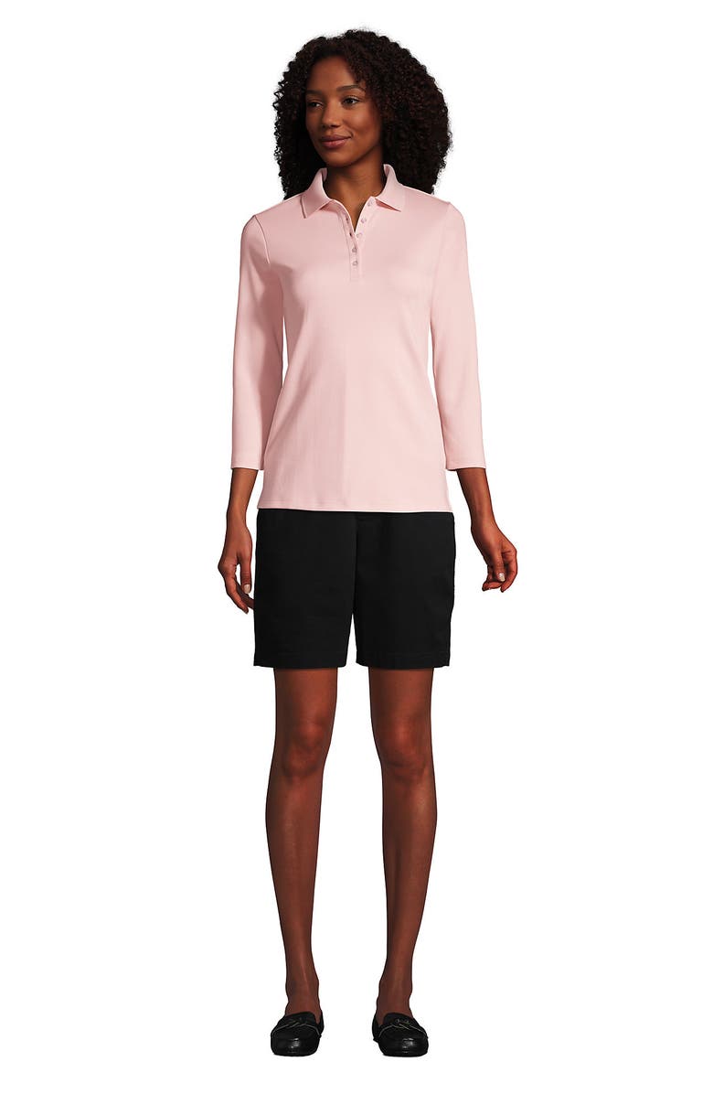 Lands' End Mid Rise Elastic Waist Pull On 10" Chino Bermuda Shorts, Alternate, color, Black