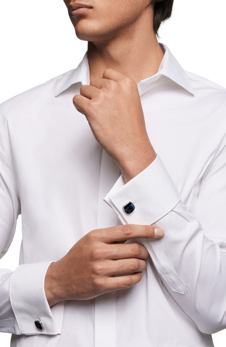 David Yurman Pietersite Cuff Links, Alternate, color, Silver