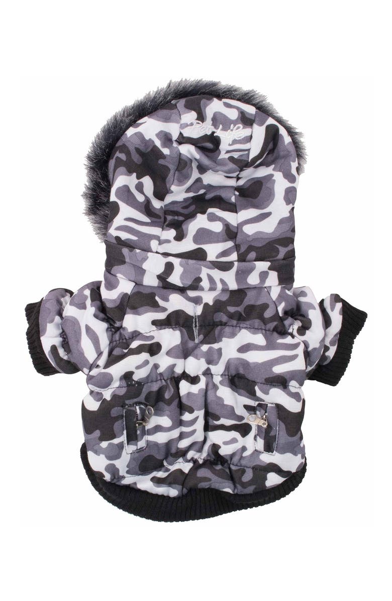 PETKIT Fashion Pet Faux Fur Trim Parka Coat - X-Small, Alternate, color, 