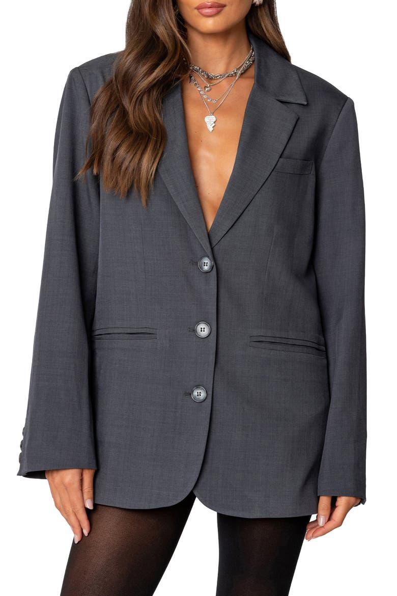 Kourtney Oversize Blazer, Main, color, DARK-GRAY