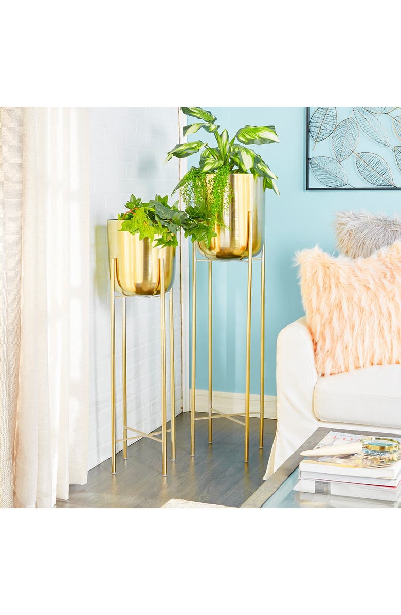 COSMO BY COSMOPOLITAN Goldtone Metal Glam Planter with Removable Stand - Set of 2, Alternate, color,