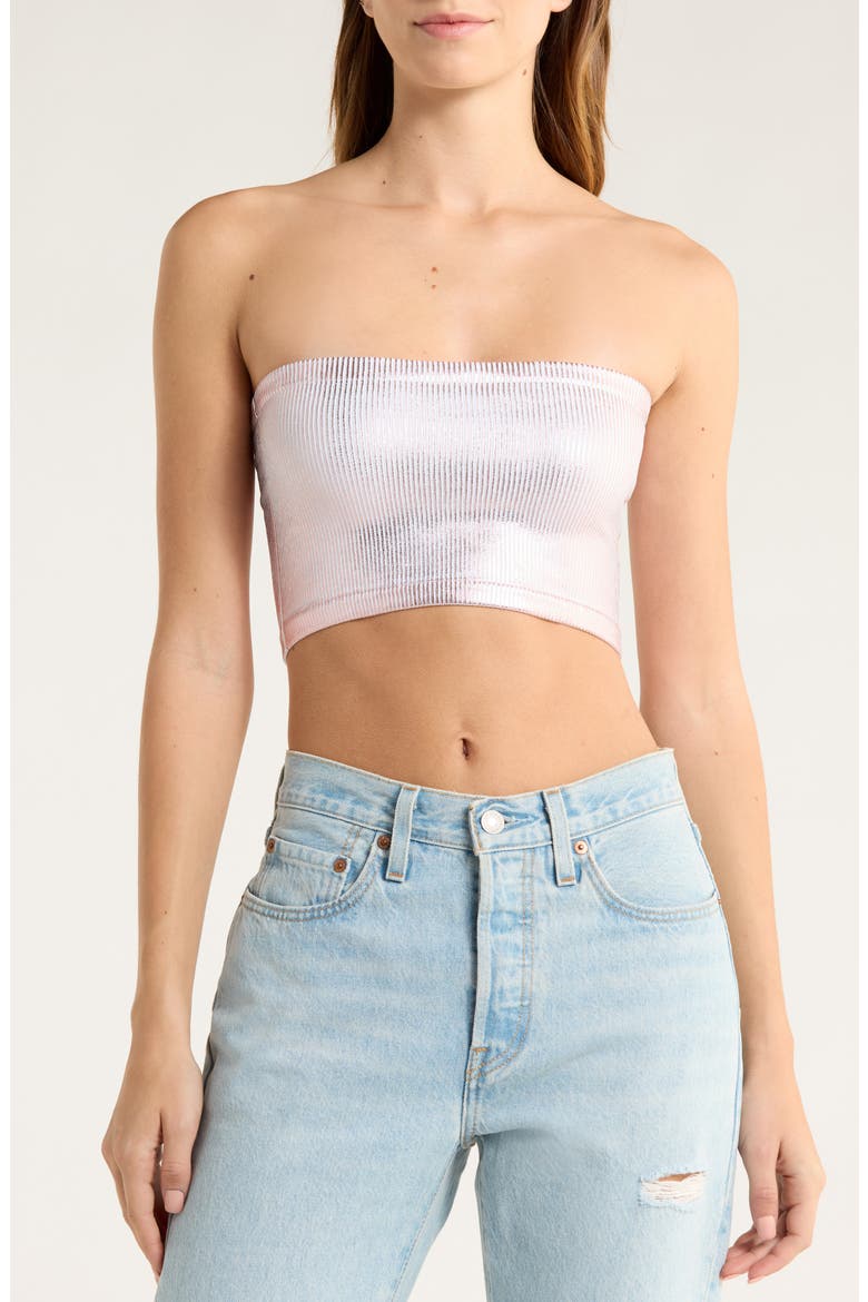 Amelia Foil Bandeau Top, Alternate, color, BALLET COMBO
