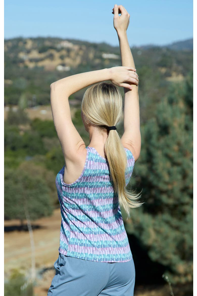 Everyday Shelf Bra Tank, Alternate, color, Watercolor Stripe