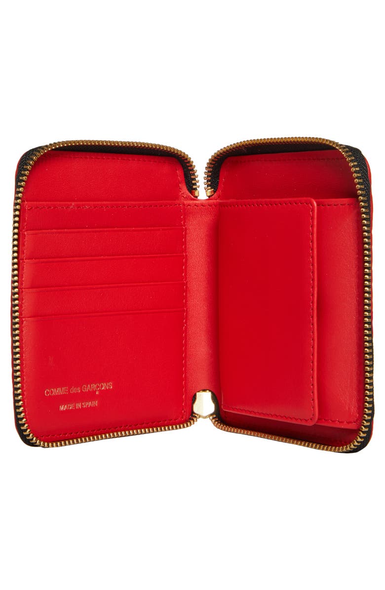 Comme des Garçons Wallets Roots Embossed Leather Zip Wallet, Alternate, color, 
