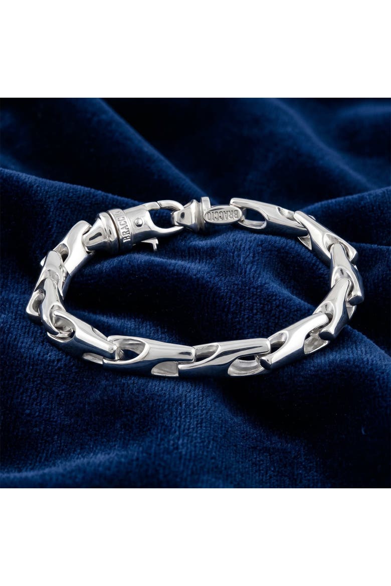 Men's Polished Steel Single Tone Clasp 5.5mm Flexible Link  8.5 " Bracelet, Alternate, color, Stainless Steel