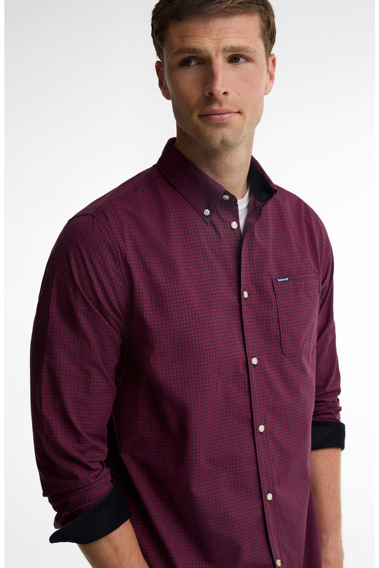 Harbourwall Tailored Gingham Button-Down Shirt, Alternate, color, RED