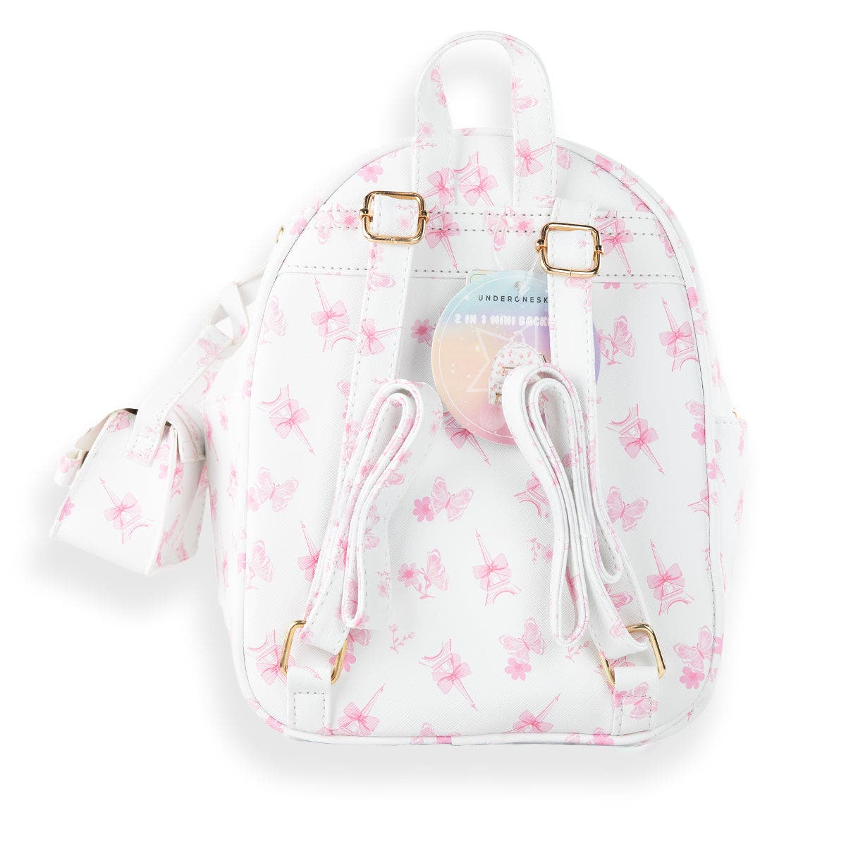 Paris Pink Quilted Mini Backpack Set, Alternate, color, Tower Bow/ Pink