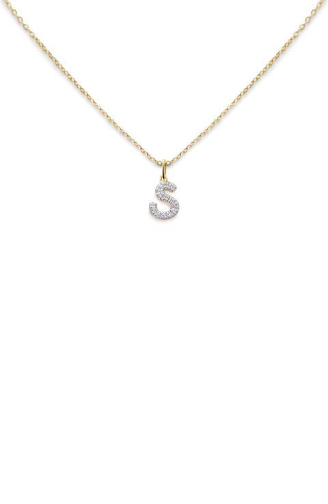 Lab Created Diamond Initial Pendant Necklace (Online Trunk Show)