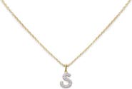 Monica Vinader Lab Created Diamond Initial Pendant Necklace