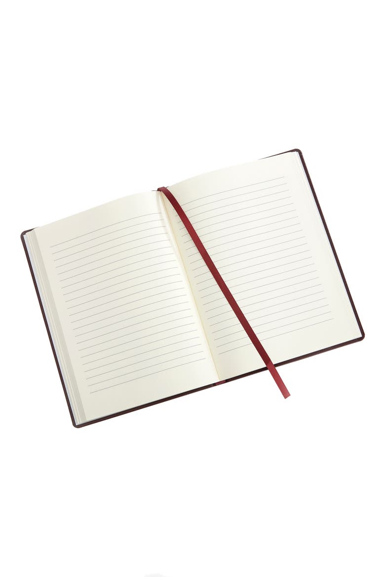 Personalized Leather Journal, Alternate, color, BURGUNDY- GOLD FOIL