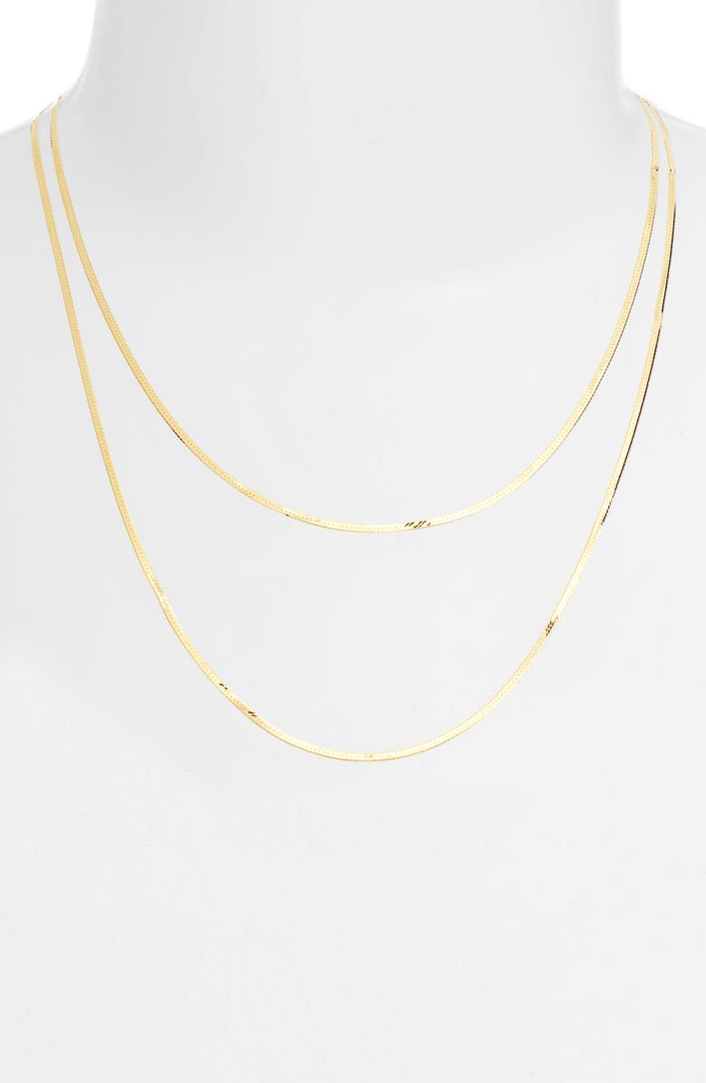 Argento Vivo Sterling Silver Double Layer Herringbone Chain Necklace, Alternate, color,